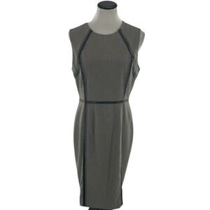 Calvin Klein Dress Women's Size 12 Gingham Sleeveless Knee Length Back Zip Slit